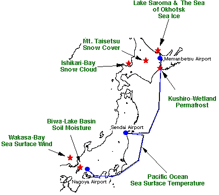 Location map of field campaigns