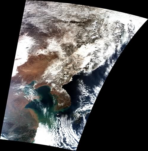 bird's eye view of the East Asia region
