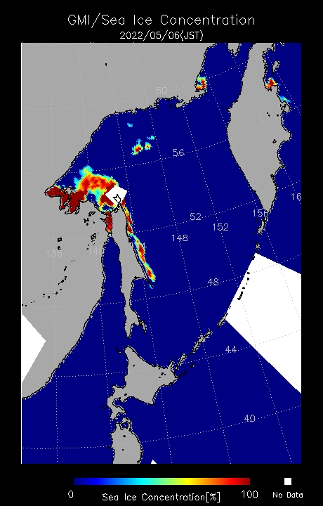 オホーツク海の海氷分布拡大画像ページ-JAXA EORC