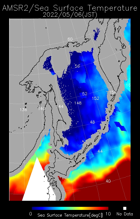 オホーツク海の海氷分布拡大画像ページ-JAXA EORC