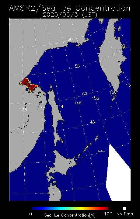 Sea Ice Distribution in the Sea of OkhotskLarger Image Page