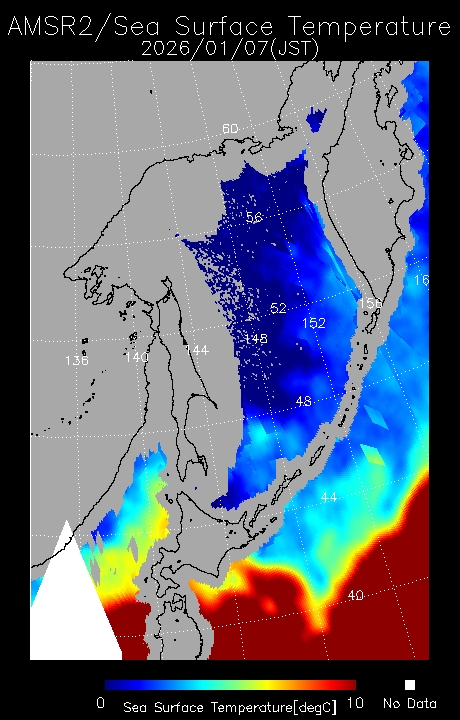 Sea Ice Distribution in the Sea of OkhotskLarger Image Page-JAXA EORC