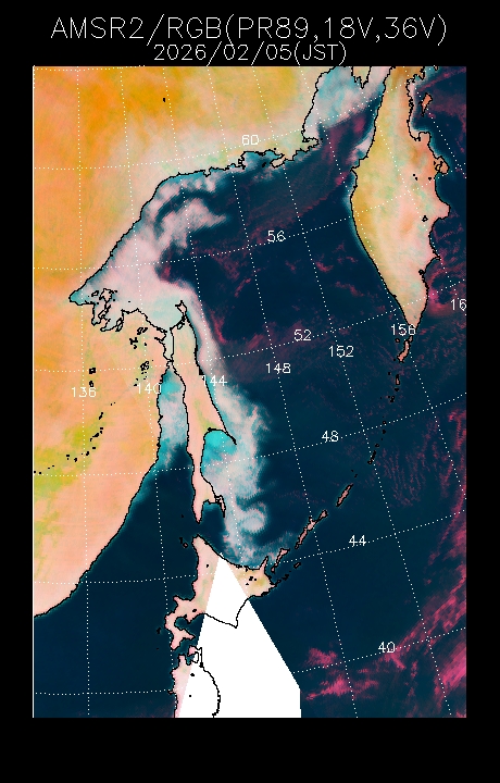 オホーツク海の海氷分布拡大画像ページ-JAXA EORC