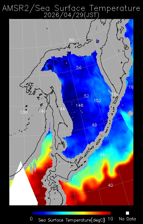 オホーツク海の海氷分布拡大画像ページ-JAXA EORC