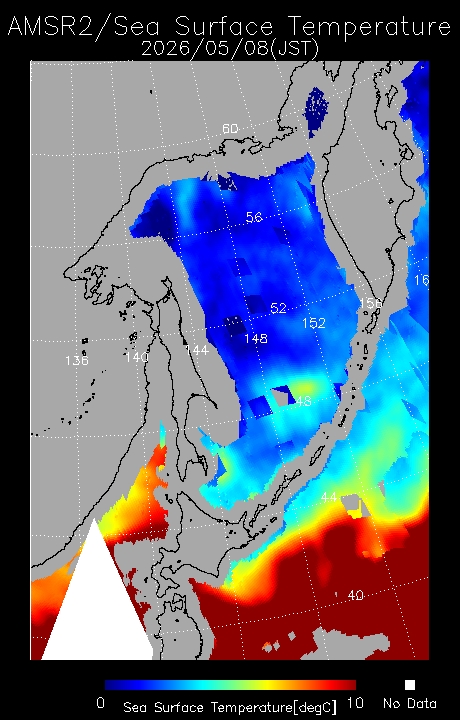 オホーツク海の海氷分布拡大画像ページ-JAXA EORC
