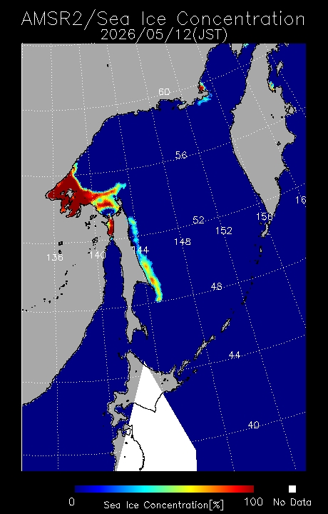 Sea Ice Distribution in the Sea of OkhotskLarger Image Page-JAXA EORC