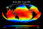 Global SST distribution observed by AMSR