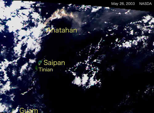 Volcanic Plumes from Anatahan Island in Mariana Islands