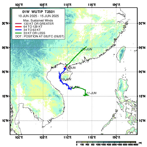 JAXA/EORC台風データベース