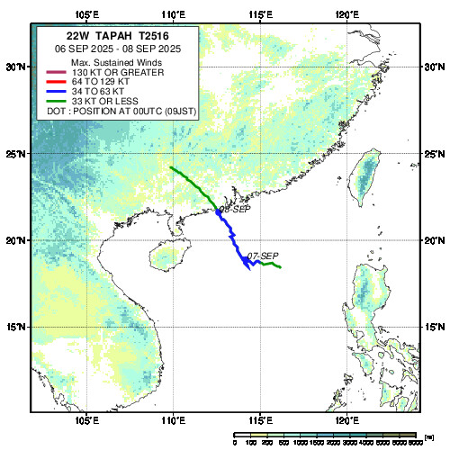 台風の芽 JAXA/EORC台風データベース